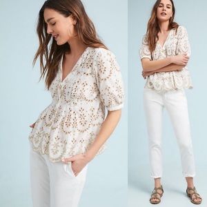 Feather Bone Anthro ‘Medina’ Eyelet Button Shirt